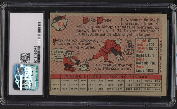 1958 Topps Baseball #100 Early Wynn White Sox CSG 5 EX 534040