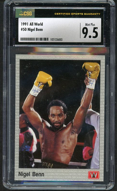 1991 All World #050 Nigel Benn Boxer CSG 9.5 MINT+ 534047