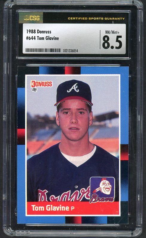1988 Donruss #644 Tom Glavine Braves CSG 8.5 NM/MT+ 534051