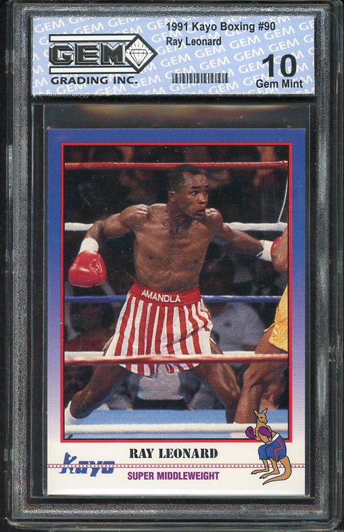 1991 Kayo #090 Sugar Ray Leonard Boxer GGI 10 GEM MINT 534081