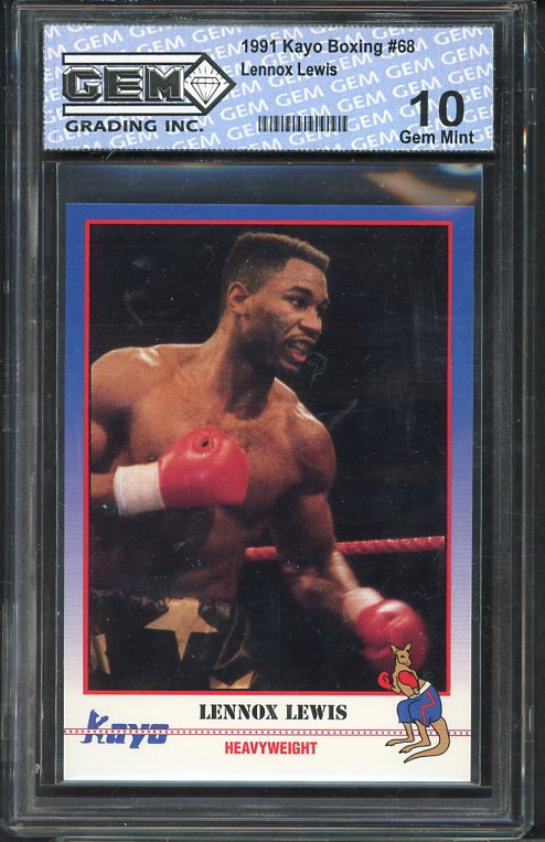 1991 Kayo #068 Lennox Lewis Boxer GGI 10 GEM MINT 534085