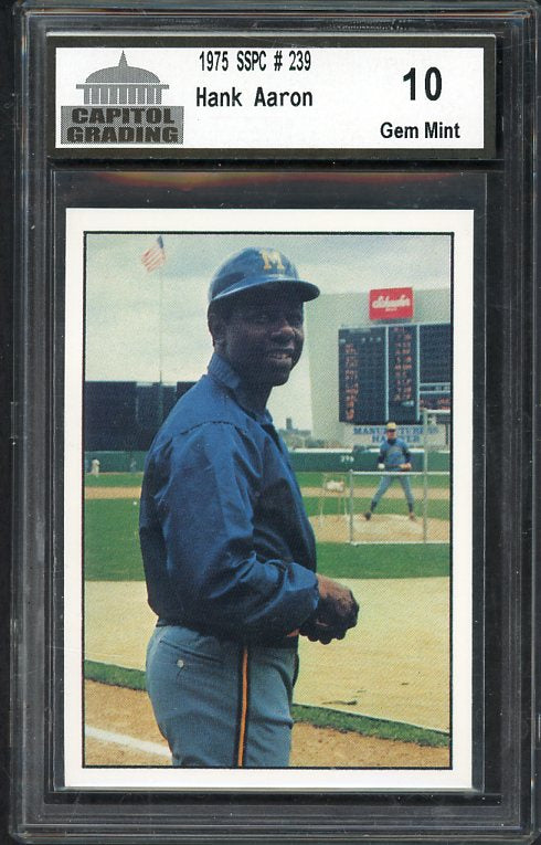 1975 SSPC #239 Hank Aaron Brewers CGI 10 GEM MINT 534087