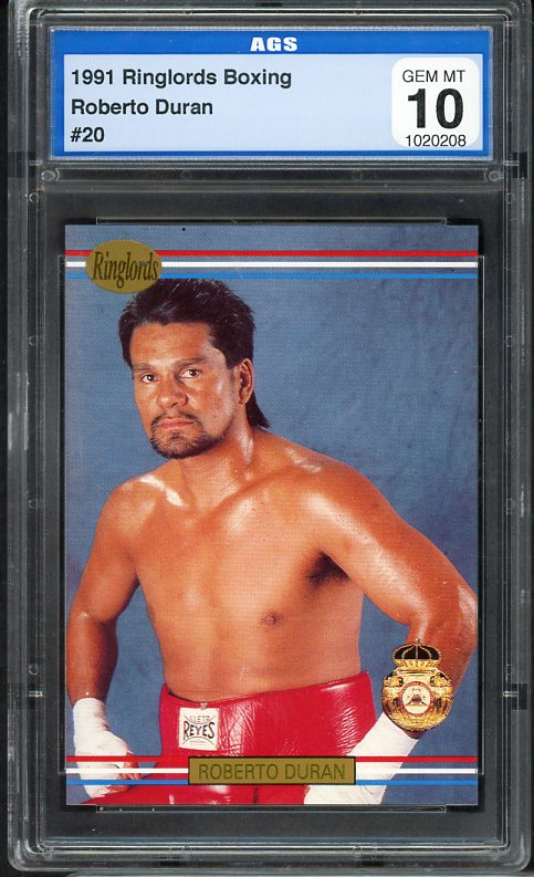 1991 Ringlords #020 Roberto Duran Boxer AGS 10 GEM MINT 534089