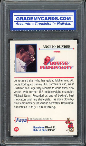 1991 Kayo #004 Angelo Dundee Boxing Trainer GMC 10 GEM MINT 534097
