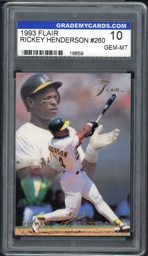 1993 Flair #0260 Rickey Henderson A's GMC 10 GEM MINT 534099