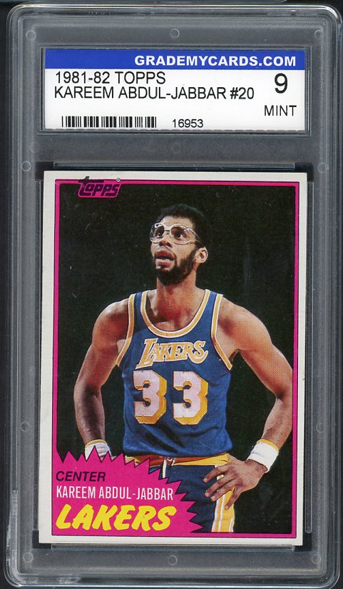 1981 Topps #020 Kareem Abdul Jabbar Lakers GMC 9 MINT 534123