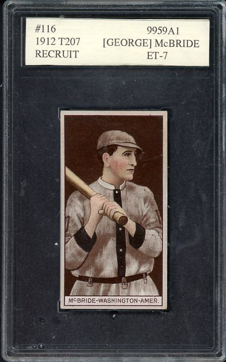1912 T207 T 207 George McBride Senators ACI 7 NM 534128