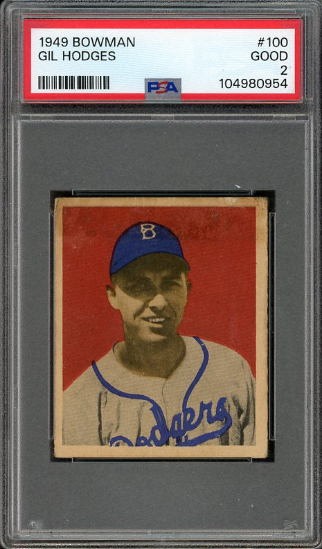 1949 Bowman Baseball #100 Gil Hodges Dodgers PSA 2 GD 534132