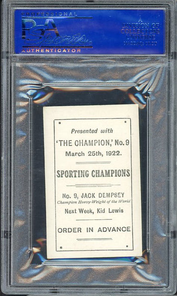 1922 Sporting Champions #009 Jack Dempsey PSA 5 EX 534134