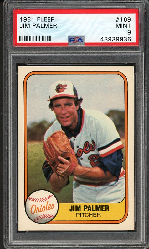 1981 Fleer #169 Jim Palmer Orioles PSA 9 MINT 534137