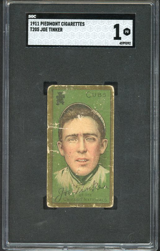 1911 T205 T 205 Joe Tinker Cubs SGC 1 PR 534143