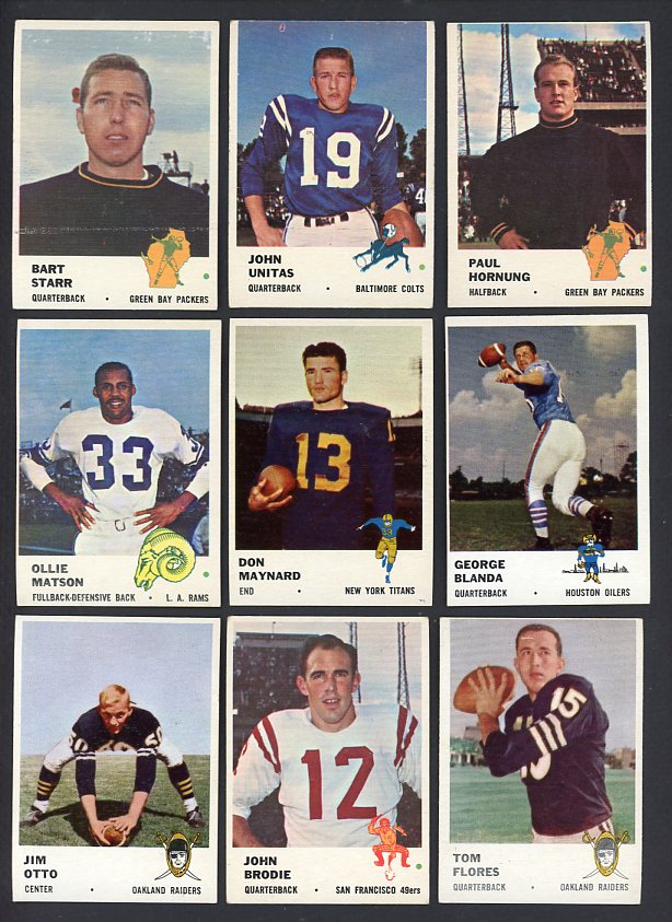 1961 Fleer Football Complete Set EX-MT Brown Unitas Meredith 534151