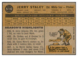 1960 Topps Baseball #510 Jerry Staley White Sox EX 534185