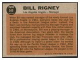 1962 Topps Baseball #549 Bill Rigney Angels EX-MT 534209
