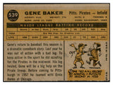 1960 Topps Baseball #539 Gene Baker Pirates VG-EX 534227