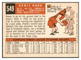 1959 Topps Baseball #549 Howie Nunn Cardinals VG-EX 534230