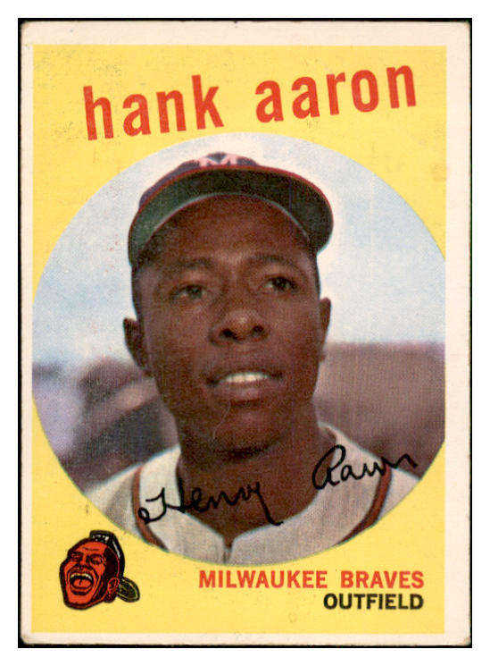 1959 Topps Baseball #380 Hank Aaron Braves VG 534232