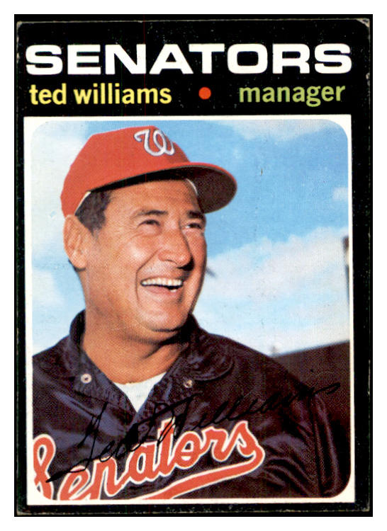 1971 Topps Baseball #380 Ted Williams Senators EX 534244