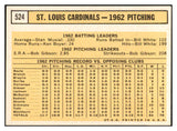 1963 Topps Baseball #524 St. Louis Cardinals Team EX-MT 534259
