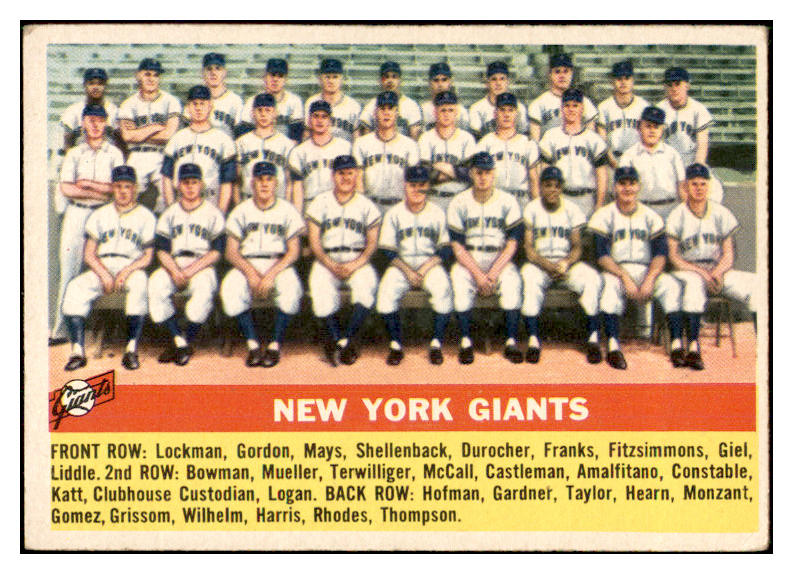 1956 Topps Baseball #226 New York Giants Team VG-EX 534295