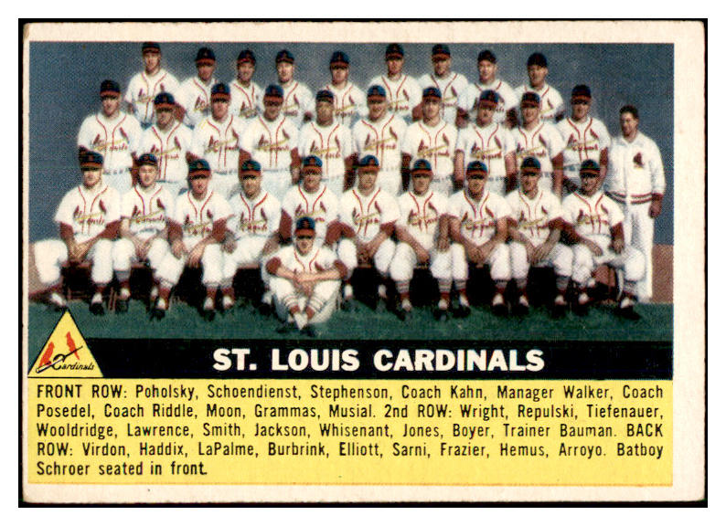 1956 Topps Baseball #134 St. Louis Cardinals Team VG-EX Gray 534300