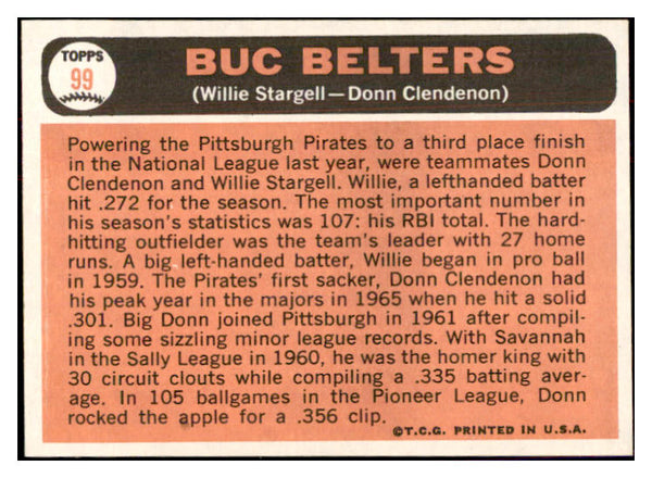 1966 Topps Baseball #099 Willie Stargell Donn Clendenon EX-MT 534309