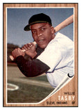 1962 Topps Baseball #462 Willie Tasby Indians EX-MT No Emblem 534320