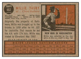 1962 Topps Baseball #462 Willie Tasby Indians EX-MT No Emblem 534320