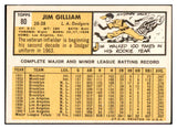 1963 Topps Baseball #080 Jim Gilliam Dodgers EX-MT 534324