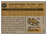 1960 Topps Baseball #511 Ken Walters Phillies EX 534345