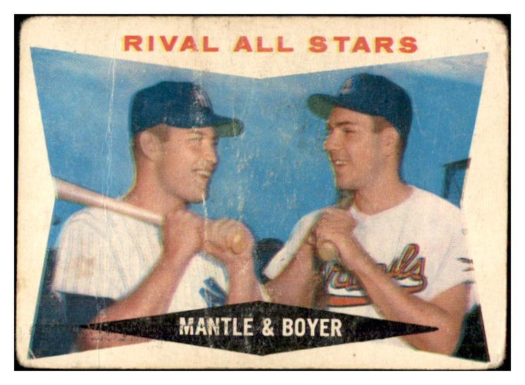 1960 Topps Baseball #160 Mickey Mantle Ken Boyer Fair 534359