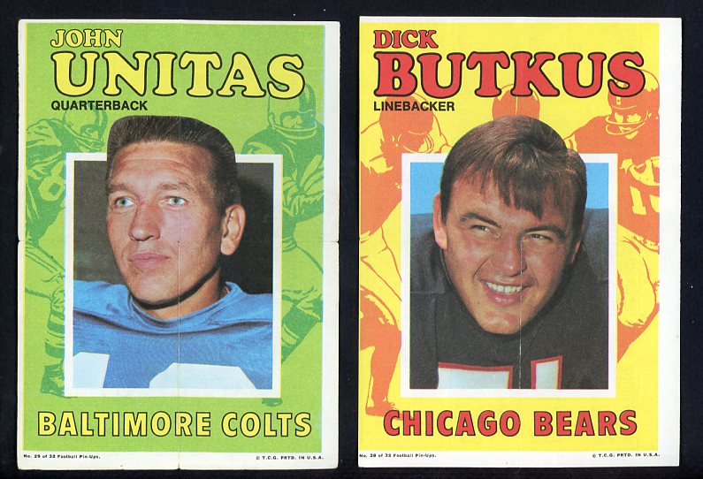 1971 Topps Posters Complete Set VG-EX/EX Namath Unitas 534397