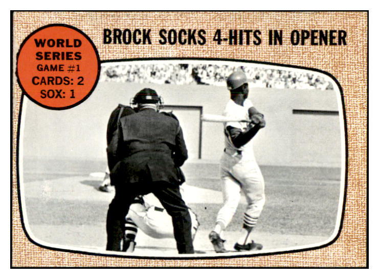 1968 Topps Baseball #151 World Series Game 1 Lou Brock EX-MT 534420