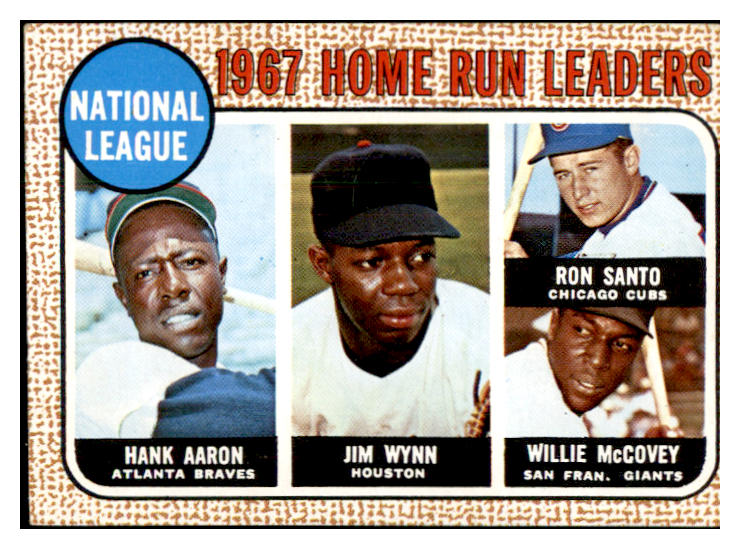 1968 Topps Baseball #005 N.L. Home Run Leaders Hank Aaron EX 534423