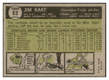 1961 Topps Baseball #063 Jim Kaat Twins EX-MT 534431