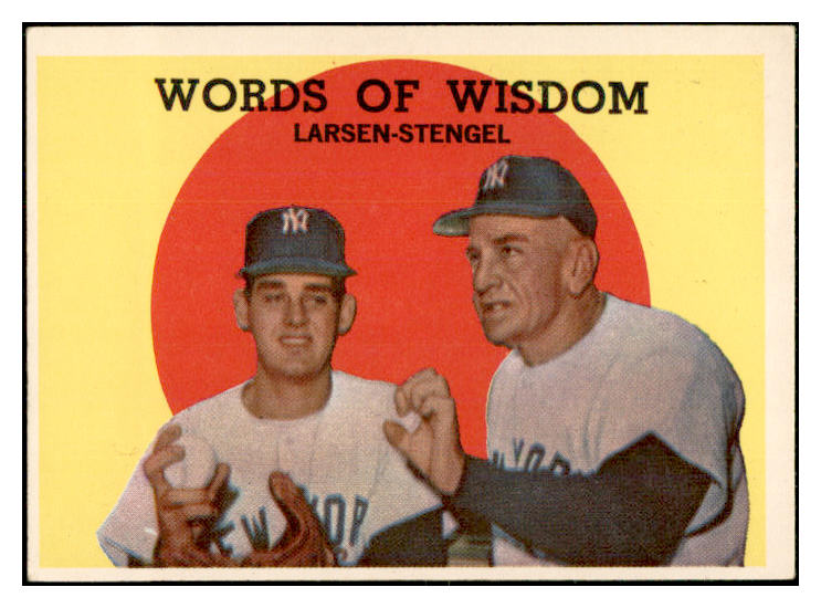 1959 Topps Baseball #383 Casey Stengel Don Larsen EX-MT 534437
