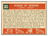 1959 Topps Baseball #383 Casey Stengel Don Larsen EX-MT 534437