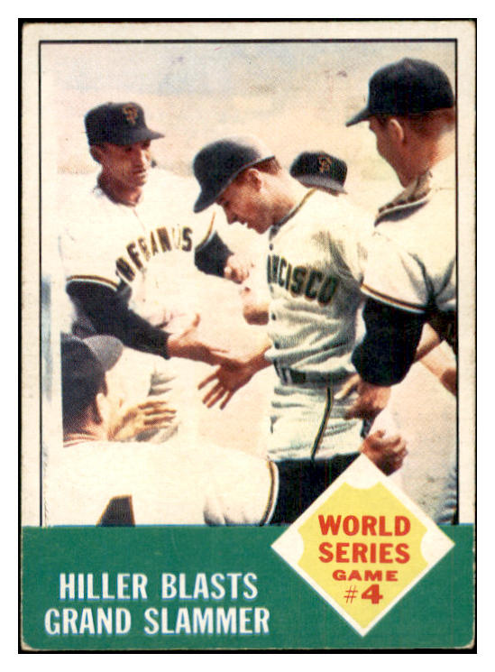 1963 Topps Baseball #145 World Series Game 4 Chuck Hiller VG-EX 534448
