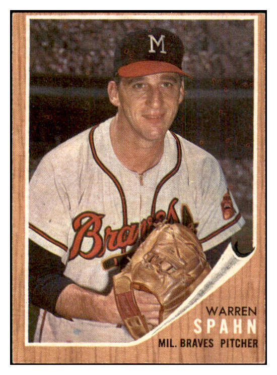 1962 Topps Baseball #100 Warren Spahn Braves EX-MT 534459