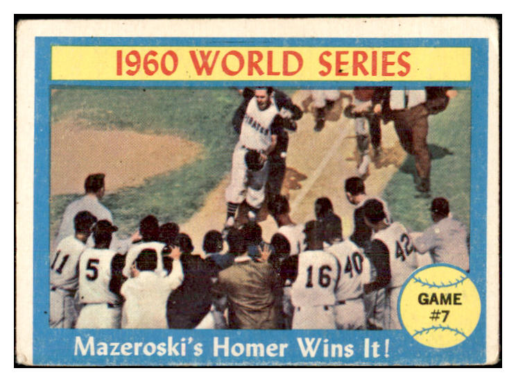 1961 Topps Baseball #312 World Series Game 7 Bill Mazeroski VG 534469