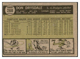 1961 Topps Baseball #260 Don Drysdale Dodgers VG 534470