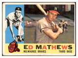 1960 Topps Baseball #420 Eddie Mathews A.S. Braves VG 534487