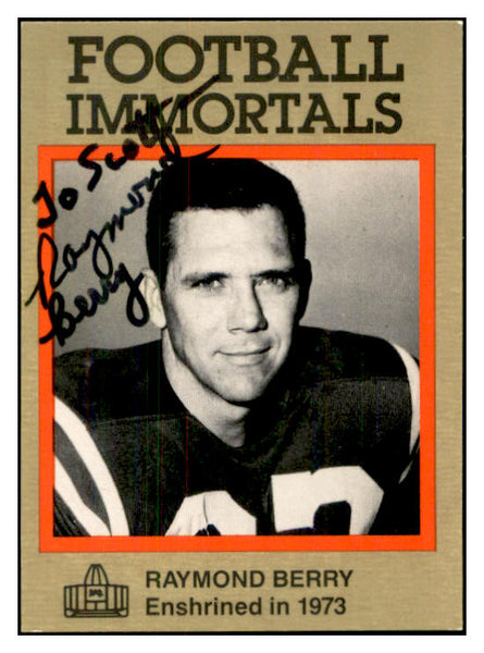 1988 Swell #012 Raymond Berry Colts Signed Autographed 534489
