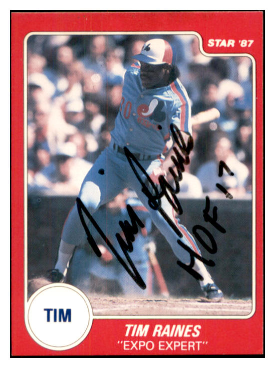 1987 Star Tim Raines Expos Signed Autographed 534491