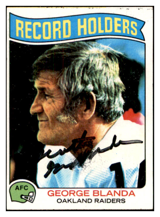 1975 Topps #351 George Blanda Raiders Signed Autographed 534494