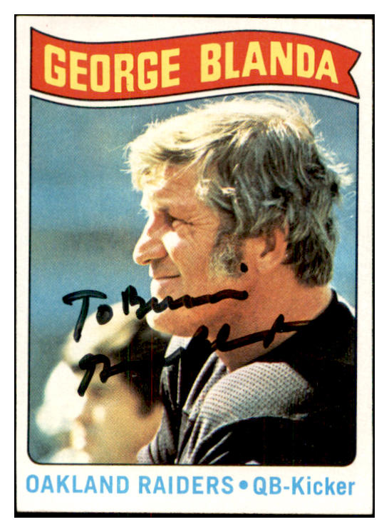 1975 Topps #007 George Blanda Raiders Signed Autographed 534496