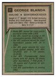1975 Topps #007 George Blanda Raiders Signed Autographed 534496