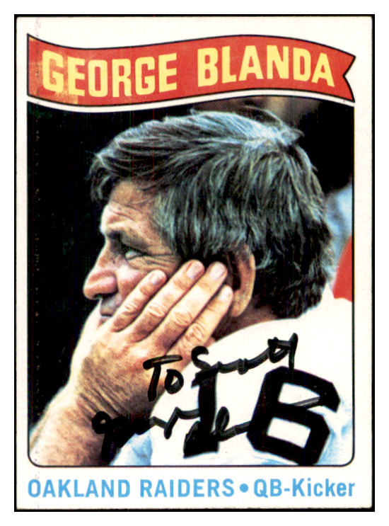 1975 Topps #008 George Blanda Raiders Signed Autographed 534501