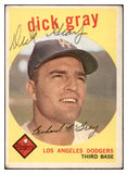 1959 Topps #244 Dick Gray Dodgers Signed Autographed 534515
