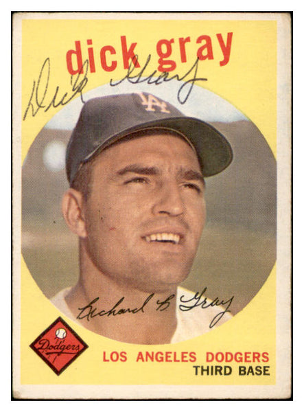 1959 Topps #244 Dick Gray Dodgers Signed Autographed 534515